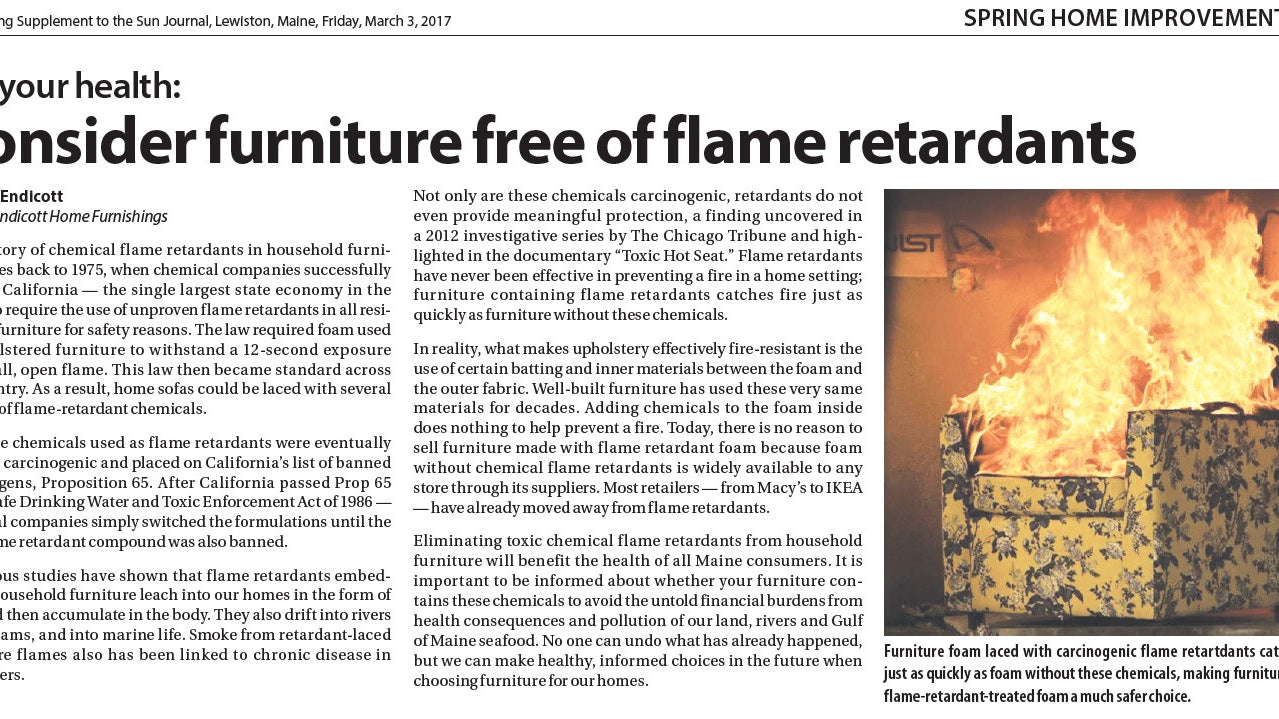 Consider Furniture Free of Flame Retardants