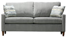 A Bowie condo sofa in light gray fabric