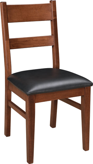Huron 17.5" wide side dining chair shown with leather seat ideal for smaller spaces - 03