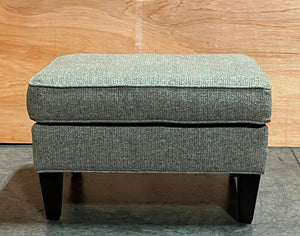 Front view of Piper Ottoman in Justin Moss