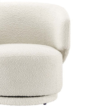 Astrid Creme Boucle Swivel Chair - Showroom Model