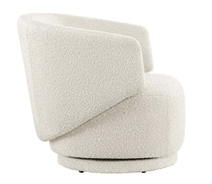 Astrid Creme Boucle Swivel Chair - Showroom Model