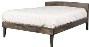 Garrison Low Headboard Solid Hardwood Mid-Century Modern Platform Bed