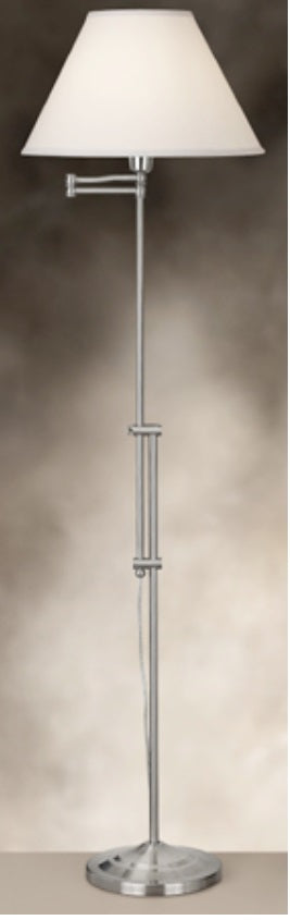 Brushed Metal Adjustable Height 3-way Articulating Floor Lamp