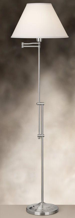 Brushed Metal Adjustable Height 3-way Articulating Floor Lamp