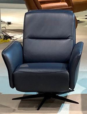 Hjort Knudsen 8011 Superior F3M Swivel Recliner Blue - showroom model