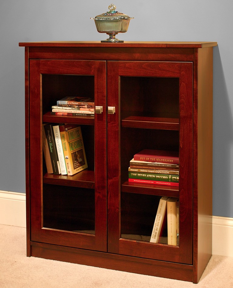 Candler 40" bookcase with full length glass doors