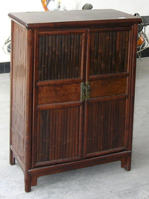 Antique Split Bamboo Storage Cabinet - Clearance