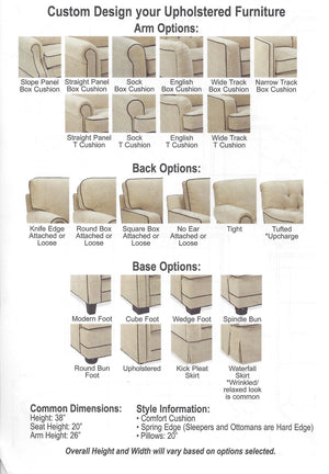 Temple Tailor Made 6600 Sectional #2 (Reversible), OPTIONS for styling Sectionals - Endicott Home Furnishings