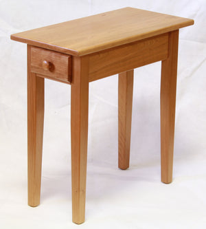 Narrow Cherry Shaker Chairside End Table with Drawer, , Occasional Tables - Endicott Home Furnishings - 2