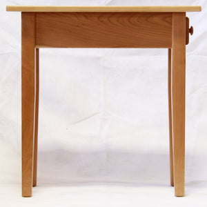 Narrow Cherry Shaker Chairside End Table with Drawer, , Occasional Tables - Endicott Home Furnishings - 3
