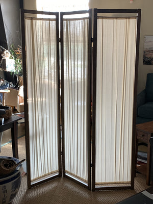 Cebu Cotton and wood privacy screen/room divider - Clearance