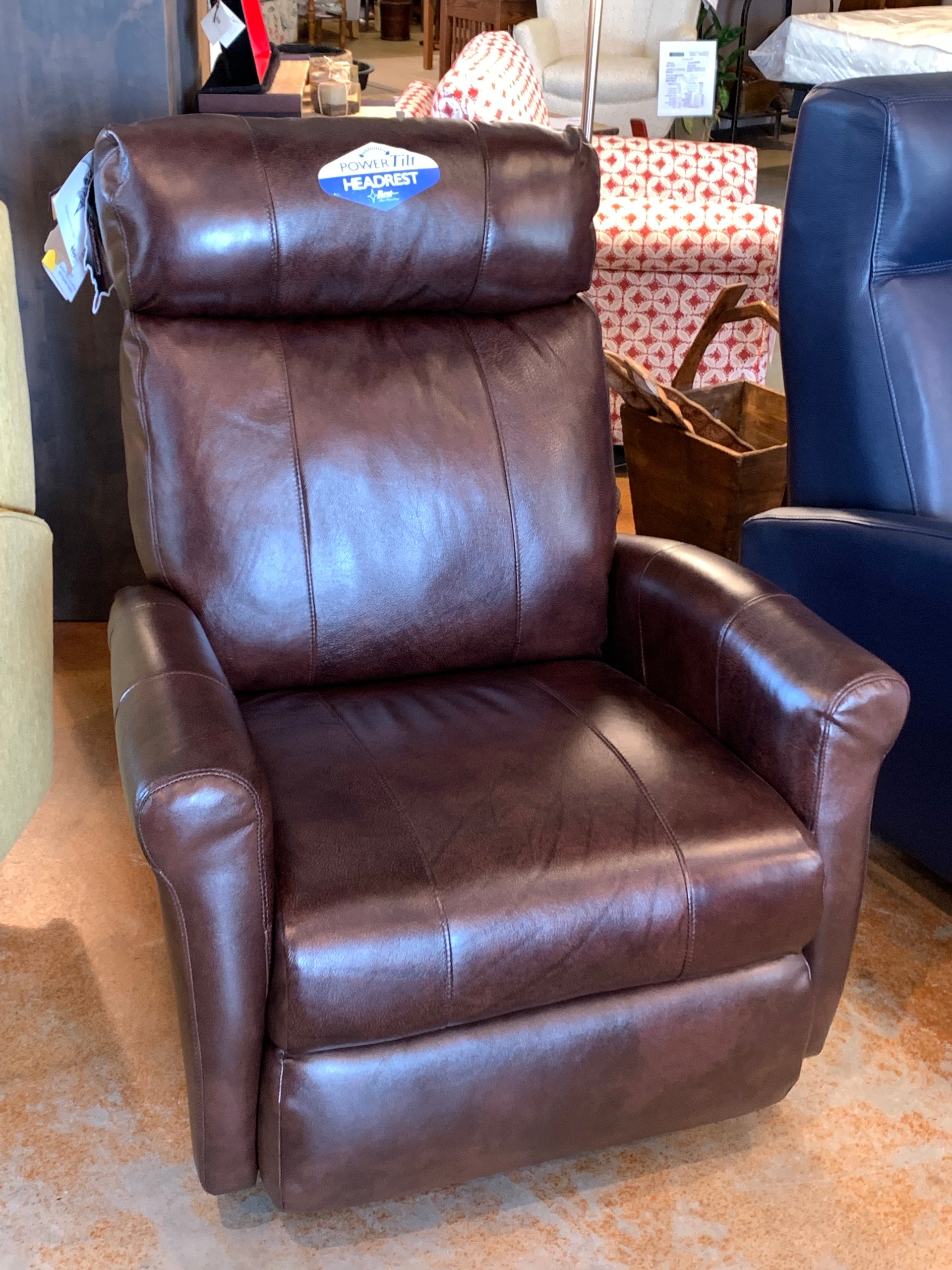 Compact Power Rocker Recliner with Power Tilt Headrest Showroom
