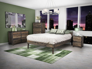 Garrison Low Headboard Solid Hardwood Mid-Century Modern Platform Bed