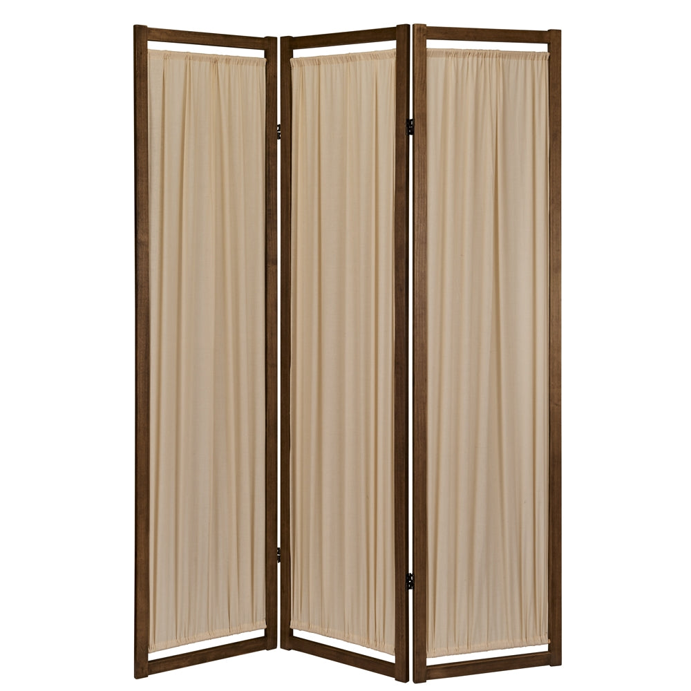 Brown Upholstered 3 Panel Room Divider Screen Brown Upholstered 3 Panel Room Divider Screen