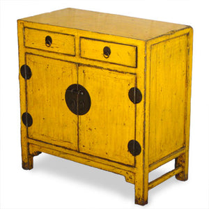 One of a kind Bright Yellow Chinese Cabinet - Clearance