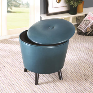 Fun "Jetsons" Slate Blue Storage Ottoman with botton top lid - Showroom Model